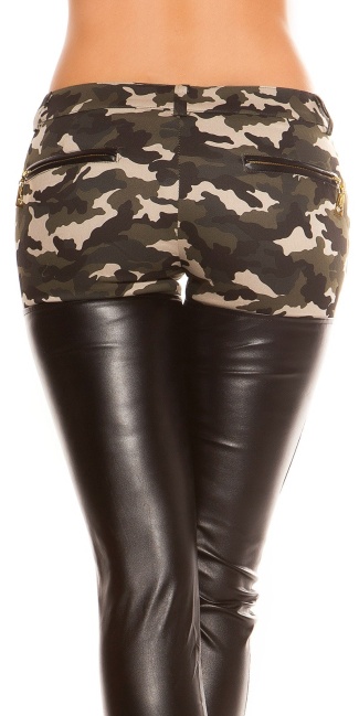Trendy skinny pants with zips Army